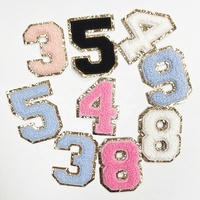 Patchs personnalisés en cuir PU brodés de l'alphabet à paillettes de 5/6/7cm patchs en chenille pour lettres thermocollantes pour vêtements et uniformes