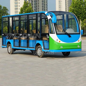 รถบัสไฟฟ้าชมวิว ZOWN สีน้ำเงินเขียว แบบปิดมิดชิด กระจกเต็มคัน สำหรับขนส่งผู้โดยสารชมวิว - Product Image 3