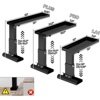 JH-Mech Ladder Aide Plus, hauteur réglable de 13,4 à 19,1 pouces, capacité de charge jusqu'à 880 livres, base d'escalier pliable en acier carbone noir, rallonge
