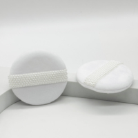 Éponge de maquillage professionnelle portable en coton doux pour fond de teint, outil de beauté pour poudre faciale, ruban perlé