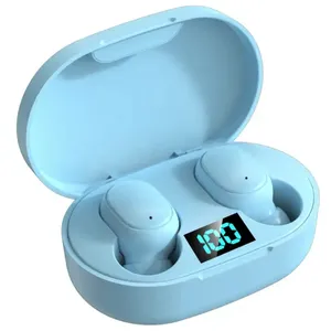 Tws E6S Headset Noise Cancelling, Headphone olahraga Stereo nirkabel Handsfree nirkabel E6S earbud In-ear Gaming