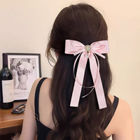 Barrette à cheveux en ruban, style doux et élégant, faite à la main, accessoire de mode féerique, ornement pour cheveux de filles, vente en gros