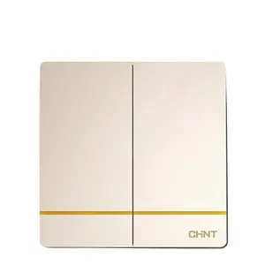 Excellent quality electrical home decoration chint 2 gang 1 way wall switches