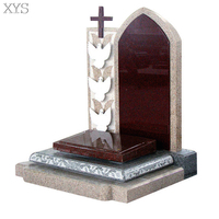 Ornement commémoratif traditionnel pour cimetière, monument funéraire en granit noir sur mesure