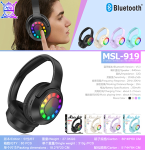 Cuffie da Gaming alla Moda 2025 con Illuminazione RGB LED, Chipset JL, Slot per Scheda SD, Auricolari TWS Senza Cancellazione del Rumore per Bambini, Bluetooth 5.3 - Product Image 6