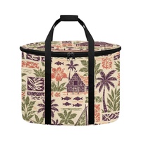 Sac isotherme pour mijoteuse avec motif frangipanier des îles du Pacifique, doubles poignées et fermeture éclair