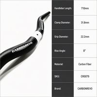 Guidon de scooter électrique Carbonrevo en alliage d'aluminium, barre de direction résistante à la corrosion, performance stable, longue durée de vie