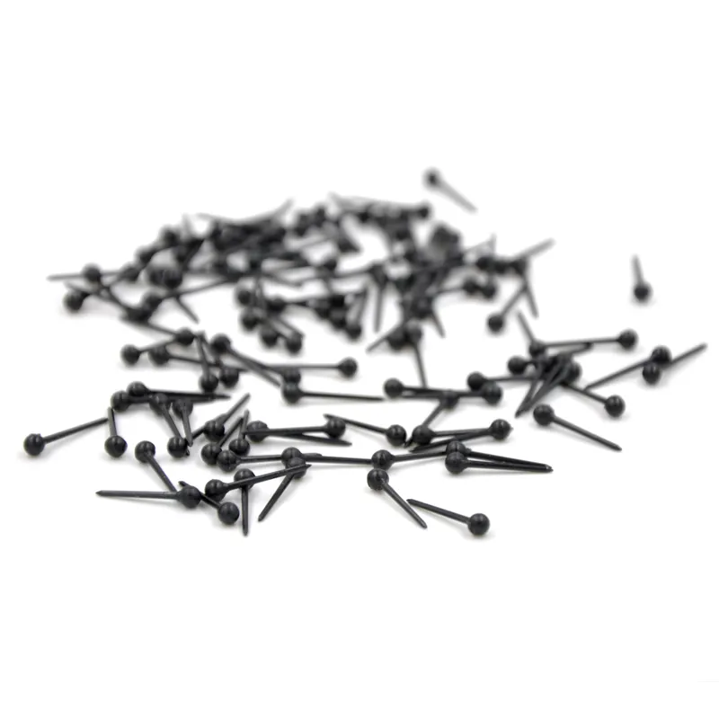 1000 pièces/sac bâtonnets d'oreille transparents en plastique à tête ronde, noir et blanc assortis, boucles d'oreilles percées