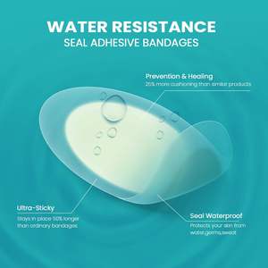 Bandages de patch en gel hydrocolloïde imperméables pour coussins de prévention des ampoules des talons des pieds dans un emballage blister pratique - Product Image 2