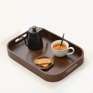 <span class=keywords><strong>Plateau</strong></span> <span class=keywords><strong>en</strong></span> <span class=keywords><strong>bois</strong></span> rectangulaire arrondi multifonctionnel de conception européenne pour fruits, <span class=keywords><strong>cuisine</strong></span>, nourriture, dessert, collation, rangement ménager - Product Image 2
