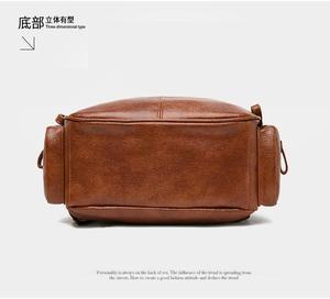 Men's Women's <b>Backpack</b> <b>School</b> Bag Rucksack Back Pack PU Leather Waterproof Zipper <b>School</b> Daily Wine <b>Black</b> Brown Coffee - Product Image 5