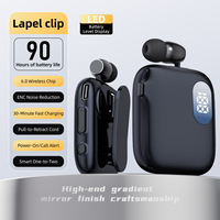Auriculares Empresariales ESON K91 6.0, Cómodos con Clip para Cuello, Larga Duración de Conversación, 12 Meses en Espera, Pantalla Digital, Cancelación Activa de Ruido