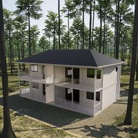 Maison extensible de 20 pieds à deux étages, maison préfabriquée modulaire de luxe avec escalier extérieur, balcon et installation rapide