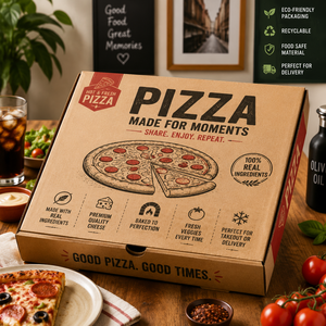 Scatole per Pizza in Carta Kraft, Contenitori Alimentari Monouso in Cartone Ondulato per Ristoranti, Asporto e <span class=keywords><strong>Consegna</strong></span> <span class=keywords><strong>a</strong></span> <span class=keywords><strong>Domicilio</strong></span> - Product Image 2