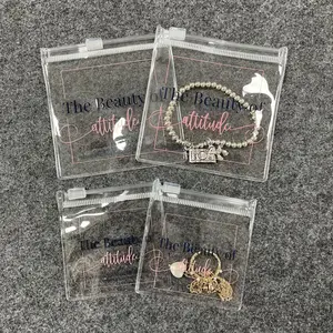 Custom Printed Zip Lock Plastic Waterproof Transparent/Matte Frosted Pvc Jewelry Ziplock Bags Mini For Jewellery