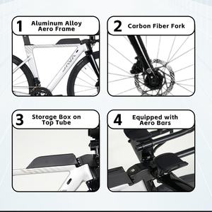 JAVA RIVALE TT Vélo de <span class=keywords><strong>Triathlon</strong></span> <span class=keywords><strong>Ironman</strong></span> Cadre en Alliage Magnésium-Aluminium Frein à Disque 24 Vitesses Fourche Avant Électronique Standard - Product Image 5