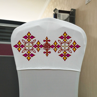 Housses de dossier de chaise extensibles avec logo croix éthiopienne traditionnelle pour salles de réunion, sièges de marketing, stades et théâtres