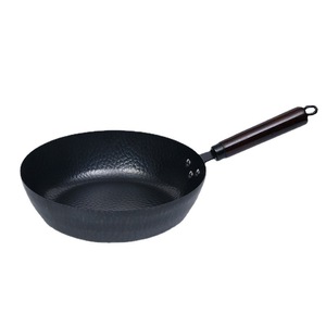 Iron Wok Round Uncoated Nonstick Flat Bottom For Induction Cooker Outdoor Use - Product Image 1