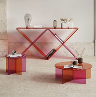 Présentoir en acrylique au design personnalisé, table d'appoint irisée, couleur nordique, moderne et colorée, support en acrylique pour boutique