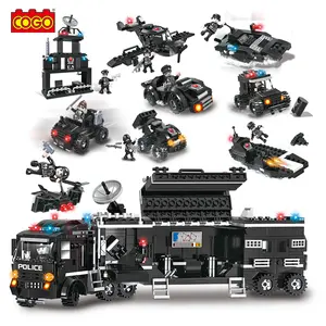 COGO Kids Build Block 8 in 1 Deformation Bricks Swat Citys Truck Police Building Blocks Sets