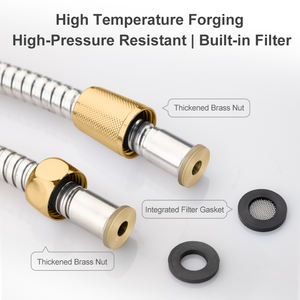 خرطوم مرن من مطاط EPDM مع قفل مزدوج من الفولاذ المقاوم للصدأ للمطبخ والحمام الحديث - Product Image 3