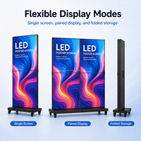 Layar Poster LED Lipat Bergerak HD IP65 untuk Dalam Ruangan dengan Dukungan Animasi untuk Penggunaan Toko Ritel P1.5/P2 Pixel Pitch
