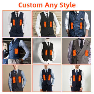 Gilet de costume chauffant électrique alimenté par USB pour hommes, gilet chauffant classique à coupe ajustée pour réunion d'affaires d'hiver - Product Image 3