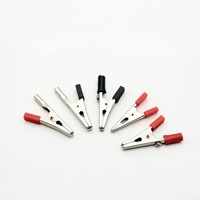 Pince crocodile Apex AC-002 avec sonde de test isolée en plastique et poignée en fer de 50 mm, câble de 10 mm de diamètre, sûre, durable et antidérapante pour batterie de voiture