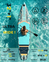 Tabla de Paddle Surf Inflable de 10.6 pies con Tecnología Anti-Torsión, Tabla SUP Profesional para Turismo con Remo de Carbono de 3 Piezas