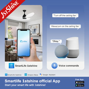 1stshine Ventilateur de plafond décoratif blanc 3 pales en plastique Vitesse du vent réglable Ventilateur de plafond haut sans lumière - Product Image 6