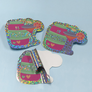 Tùy chỉnh chết cắt Holographic không thấm nước cầu vồng lăng kính Sticker phim hoạt hình decal Sticker phim hoạt hình PVC nhãn gói Hải Quan dán - Product Image 2