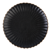 Assiettes en porcelaine noires givrées rétro, vaisselle de table d'hôtel, vaisselle de sushi, petit motif, vaisselle de dîner