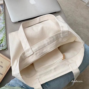 Promoção Personalizado Eco-friendly Reutilizável Inner <span class=keywords><strong>Pocket</strong></span> Zipper Plain Cotton Custom Logo Impresso Canvas Shopping Tote <span class=keywords><strong>Bag</strong></span> - Product Image 5