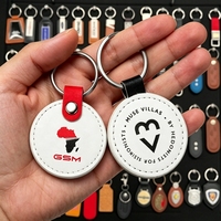 Porte-clés promotionnel personnalisé en cuir avec estampage à chaud doré pour marquage de boutiques, souvenirs de luxe et de villégiature