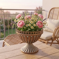 Petit pot à succulentes vintage, corps côtelé, en fer thermolaqué, pot de table pour jardin, maison, bureau/étagère, décoration intérieure végétale