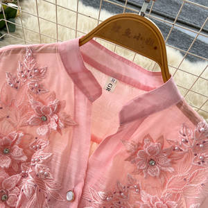 Abito da <span class=keywords><strong>donna</strong></span> alla moda con ricami floreali, scollo a V, maniche lunghe, linea ad A che definisce la vita, abito da <span class=keywords><strong>ufficio</strong></span> - Product Image 5