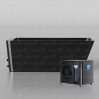 AMBOHR Baignoire moderne autoportante en acrylique avec glaçons Baignoire rectangulaire en alcôve Bain à remous froid pour athlètes Spa égouttoir de massage pour salle de bains