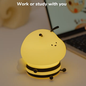 Lámpara Nocturna de Silicona con Forma de Abeja, Recargable por USB, LED, Luz Cálida Regulable de 3 Niveles, Lámpara de Noche para Dormitorio Infantil - Product Image 5