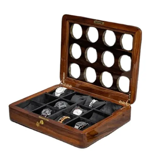wooden manual storage box, luxury watch storage wooden watch box, gifts for him Large watch rack