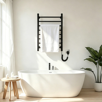 Sèche-serviettes électrique mural compact en alliage d'aluminium à 8 barres, 110 V, pour appartement et salle de bain