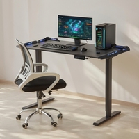 Bureau de jeu ergonomique réglable en hauteur, bureau debout motorisé électrique pour joueur de PC professionnel, bureau à domicile