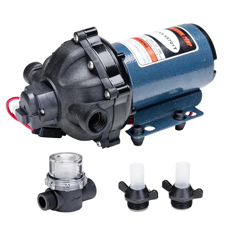LifeSRC Upgrade Water Diaphragm Pressure Pump, 5.5 GPM 60 PSI 12V DC Self Priming Water Pump for RV Caravan Marine Yacht