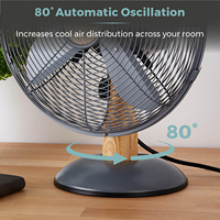 Ventilateur de refroidissement silencieux à 3 vitesses, électrique, haute vitesse, inclinaison de la tête réglable, métal durable, commande mécanique, utilisation hôtelière, style rétro classique
