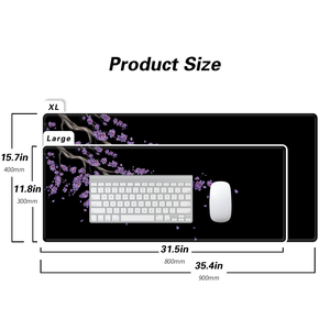Sakura <span class=keywords><strong>tapis</strong></span> de <span class=keywords><strong>souris</strong></span> de jeu Kawaii violet grand <span class=keywords><strong>tapis</strong></span> de bureau avec conception de fleur de cerisier noir pour les joueurs <span class=keywords><strong>tapis</strong></span> d'ordinateur en Stock - Product Image 6