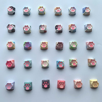 Capuchons de touches pour clavier mécanique en PBT multicolores, motif patte de chat, impression par sublimation sur 5 faces, compatibles avec les interrupteurs MX Cross, personnalisables
