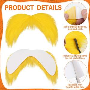 MMO-0002 <span class=keywords><strong>Barbe</strong></span> et moustache artificielles en polyester pour enfants, accessoires auto-adhésifs pour cosplay amusant, sourcils touffus, pour hommes, offre ODM - Product Image 6