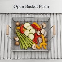 Panier de cuisson rectangulaire en treillis métallique OEM ODM avec poignées en bois pour applications barbecue et four, taille personnalisée