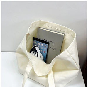 Custom Logo Canvas Shopping Bag Tote Bag Durable Reusable for Corporate Promotional Gifts Events Bulk Wholesale - Product Image 3