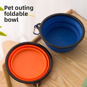 Bol pliable 2-en-1 pour chien, gamelle et abreuvoir en TPR, portable pour voyage en extérieur, rétractable, pour aliments et eau - Product Image 2