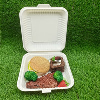 Boîtes à lunch écologiques en amidon de maïs de 8 pouces, compatibles micro-ondes, pour emporter